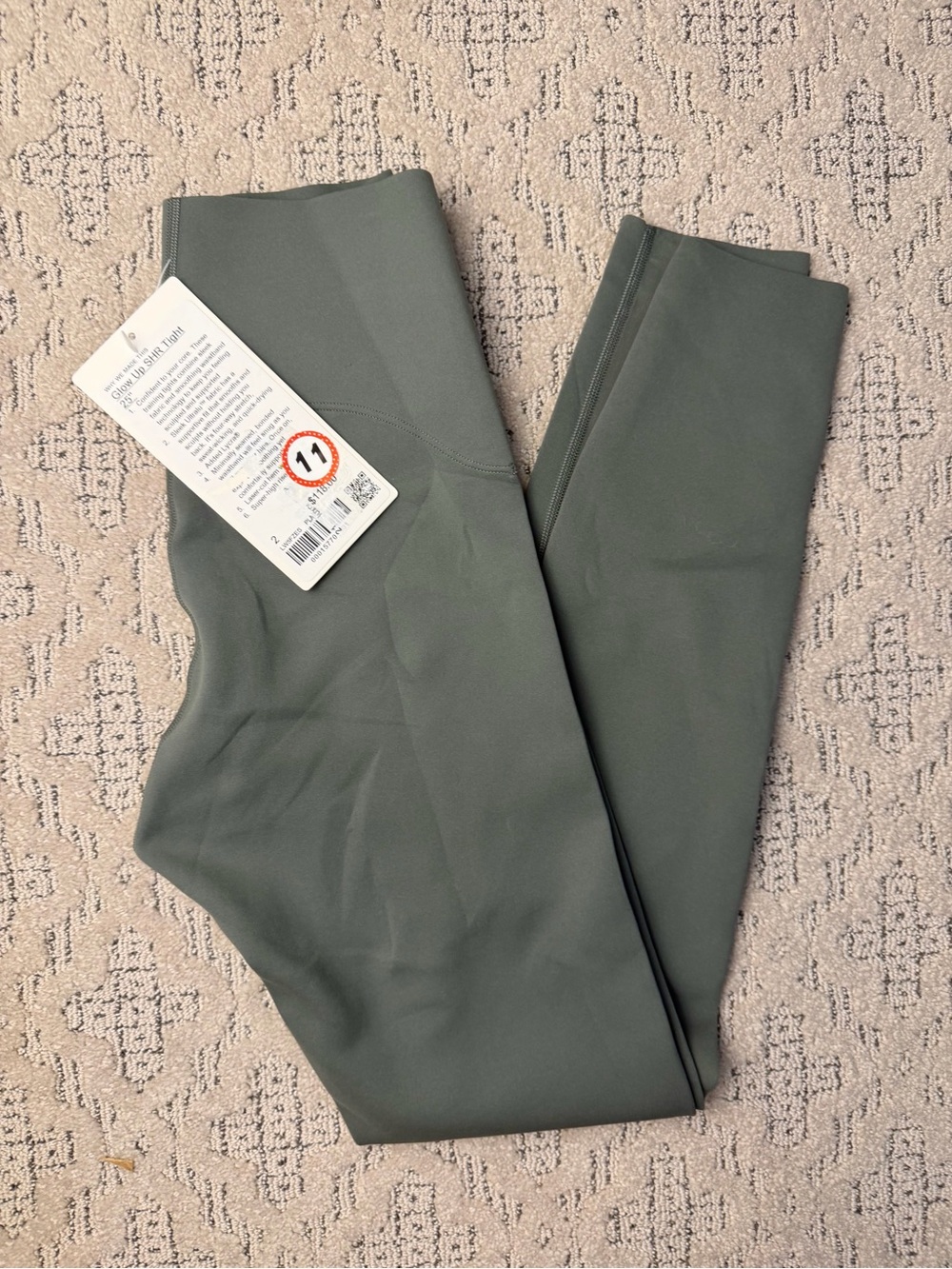 Lululemon NWT Glow Up Super-High-Rise Tight 25" Sage Green Sz 2 - Picture 2 of 2